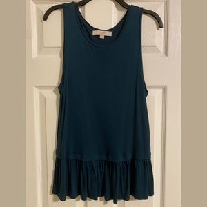 LOFT Peplum Teal Tank